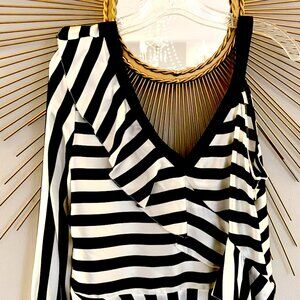 Nicole Miller Silky Stripped Blouse